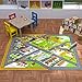 KC Cubs 5x7 Country Farm Construction Car Road Street Rug – Educational Carpet Play Mat for Kids, Toddlers, Nursery, Classroom, Playroom, Baby Daycare