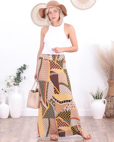 Image of Popana Long Maxi Skirt for Women, Flowy Long Skirts for Women | High Waisted Soft Trendy Rayon, Sundress Convertible Skirt, Long Length Bodycon Maxi Skirt, Petite and Plus Size