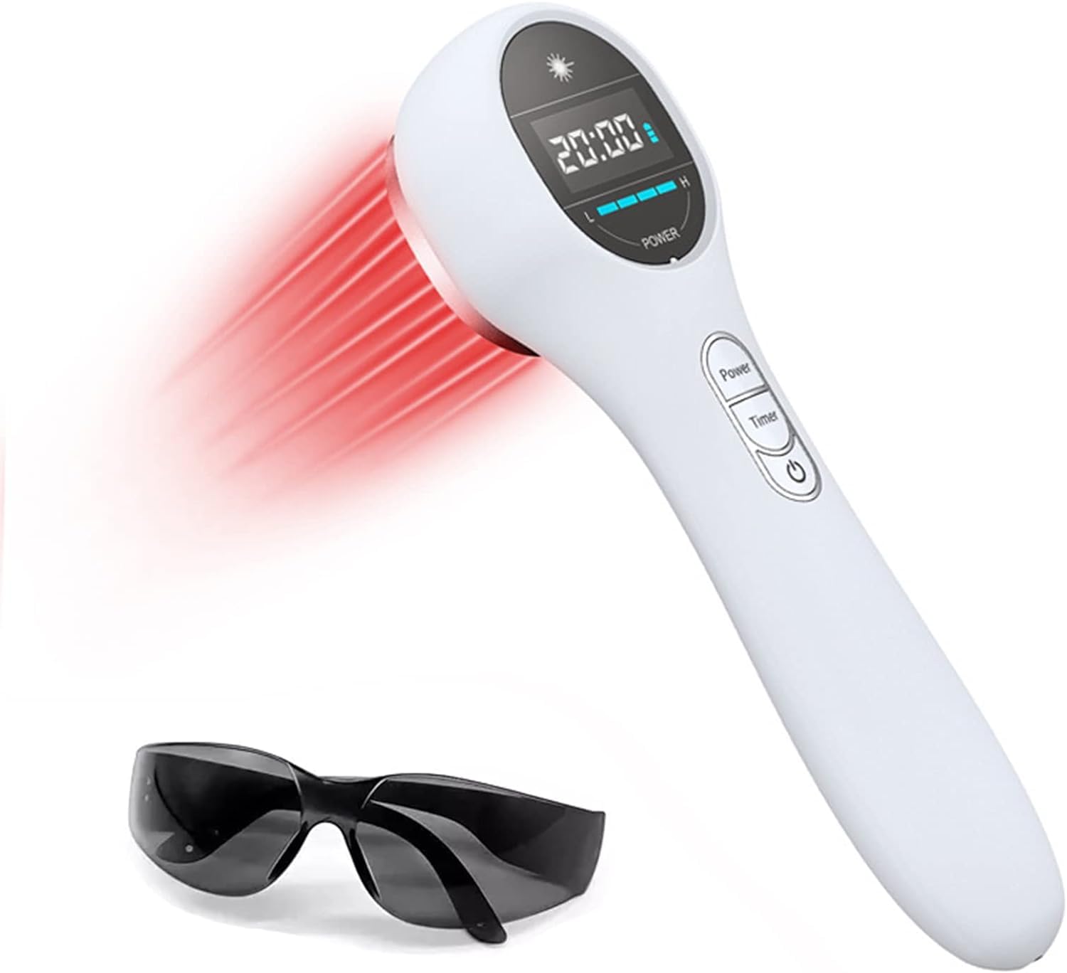 Biotronix Solution Forever Lightweight Portable Laser Therapy Device for Home Use|Handheld Model|Compact for Pain Relief|Physiotherapy&Rehabilitation|Rechargable Laser Equipment Pocket Device,White