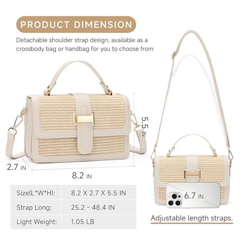 Straw Crossbody Purses Bags for Women, Top Small Summer Handbags Beach Vacation Clutch Leather Shoulder Bag2