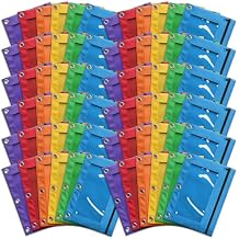 V-Opitos 72 Packs Pencil Pouch for 3 Ring Binder, Bulk 3-Holes Zipper Pencil Pouches in Assorted Colors, Sturdy and Durable Cloth Pencil Case with Clear Window for Office School College Supplies