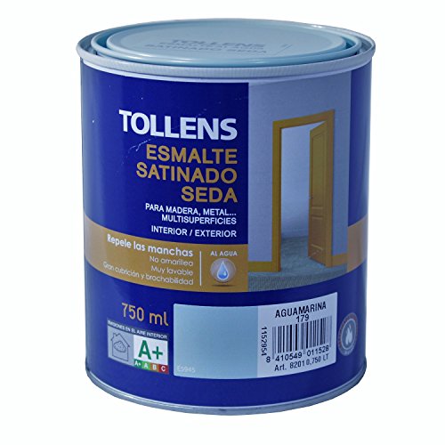 Tollens 8201 Esmalte al Agua Satinado, Aguamarina, 750 ml