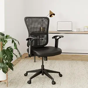 Amazon Brand - Solimo Accord Chair (Fabric ,black,1 Piece)