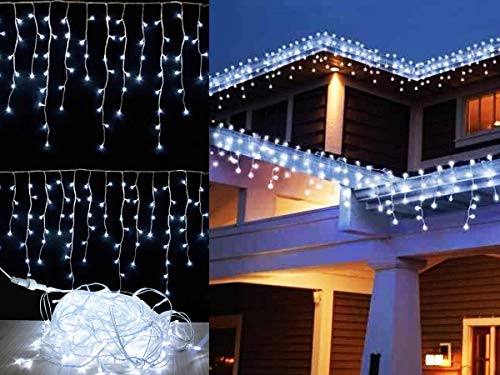 Cascata de Luz Led 400 LED 4x2.2m Fixa Branco Frio 220v