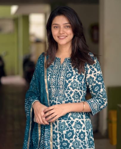 Image of KLOSIA Women's Printed Straight Kurta and Pant with Dupatta Set