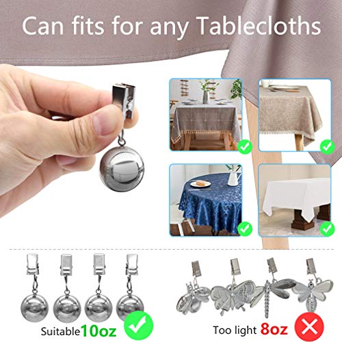 Tablecloth Weights, 10Oz Heavy Premium Tablecloth Clips Added Weights (4 Pack) #TOP3