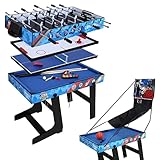  HLC 5 in 1 multifunknierte Tischspiel Tischkicker/Tischtennis/Air Hockey/Billard/Basketballspiel