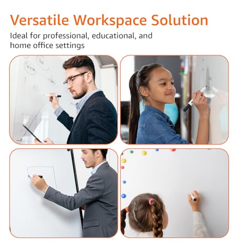 Image of Amazon Basics Dry Erase Writing Surface | Whiteboard Sticker | Super Sticky, Removes Without Residue | for Professionals & Work from Home | 3ft x 2ft, White