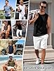 Lonya Men's Vests Crew Neck Summer Casual Beach Holiday Tops Bodybuilding Athletic Workout Running Tank Top Gym Muscle Sleeveless T Shirt Black & White,XXL #4