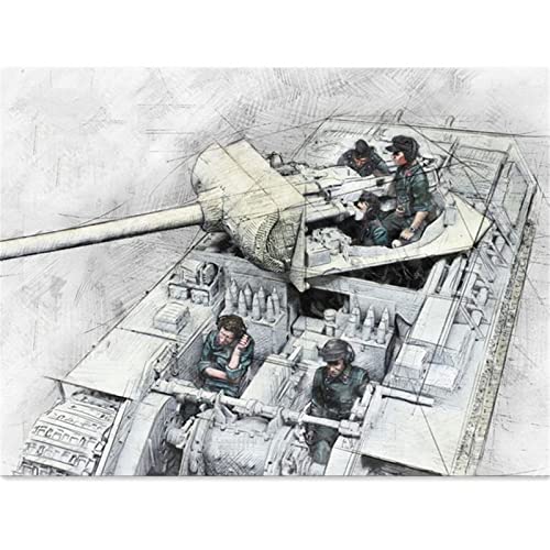Weizhang 1/35 WWII Deutscher Panzersoldat Harzsoldaten-Modellbausatz (5 Personen, kein Panzer) unbemalter Druckguss… – Bild 4