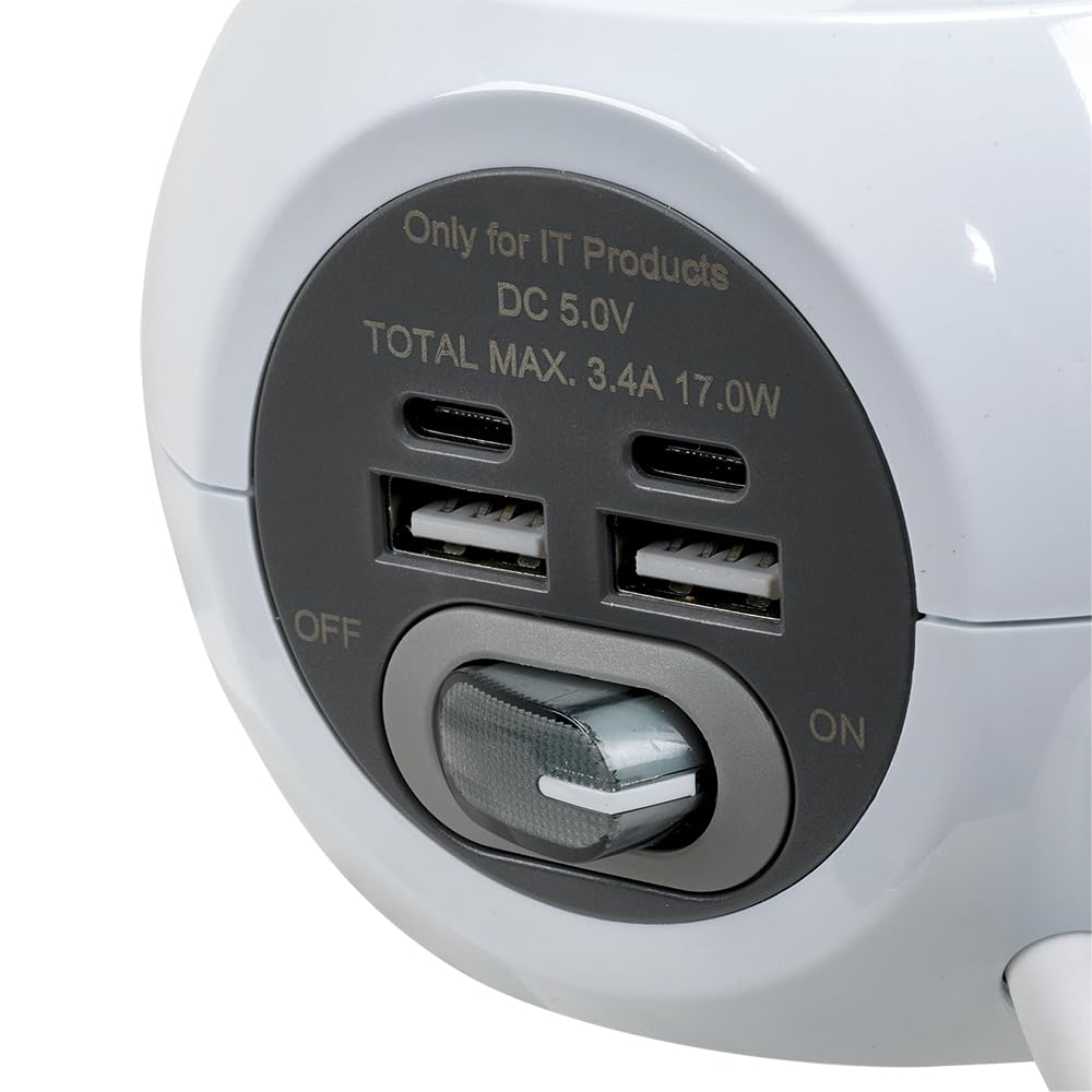 SIMON COMBIBALL Multiprise multiprise avec USB, 7 Prises de Charge, Voleur de Prises avec Interrupteur, Couleur Blanche
