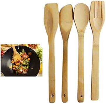 4 Piece Bamboo Kitchen Utensils Set