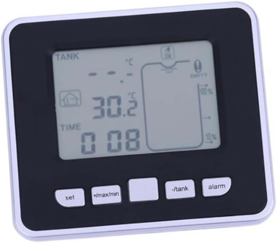 Gadpiparty 0.5m Water Level Sensor Tank Gauge Depth Smart Temperature Monitor Range Liquid Level Ultrasonic Graphical Display Alarm System
