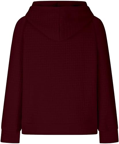 Miniatura 4 de Ceboyel Sudaderas ligeras con capucha para mujer, de punto gofre, de manga larga, suéter lindo para adolescentes y niñas 2023