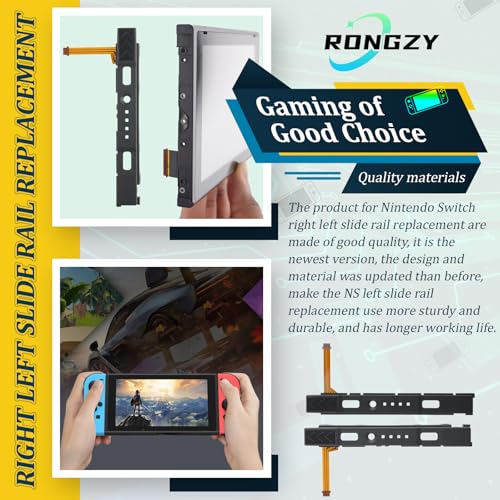 RongZy for Nintendo Switch Joy-Con Slide Rail for Nintendo Switch OLED Left Right Slide Rail Replacement with Sensor Flex Cable Controller Accessories with Repair Kit - Image 2