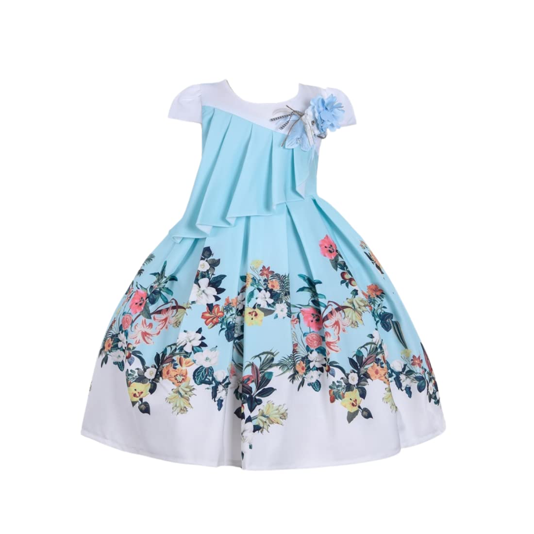 Cosplay Life Elegant Flower Dress for Girls Young Adult Fashion Bow Flower Waistline Kids Party Festival Ages 5-9 Years Old (Pink, 7yrs) — view 33