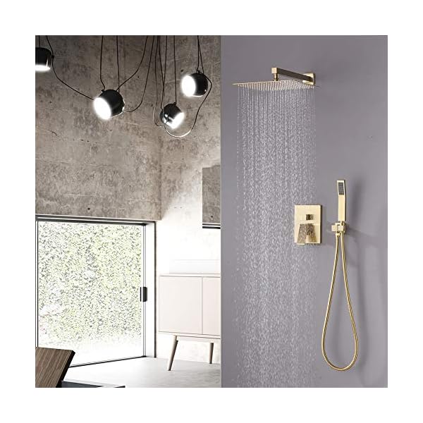 KOJOX Shower System with High Pressure Rain Shower Head, Handheld Shower head, Shower Combo Set Wall Mounted Shower Faucet Rough-in Valve and Trim Kit - Image 7