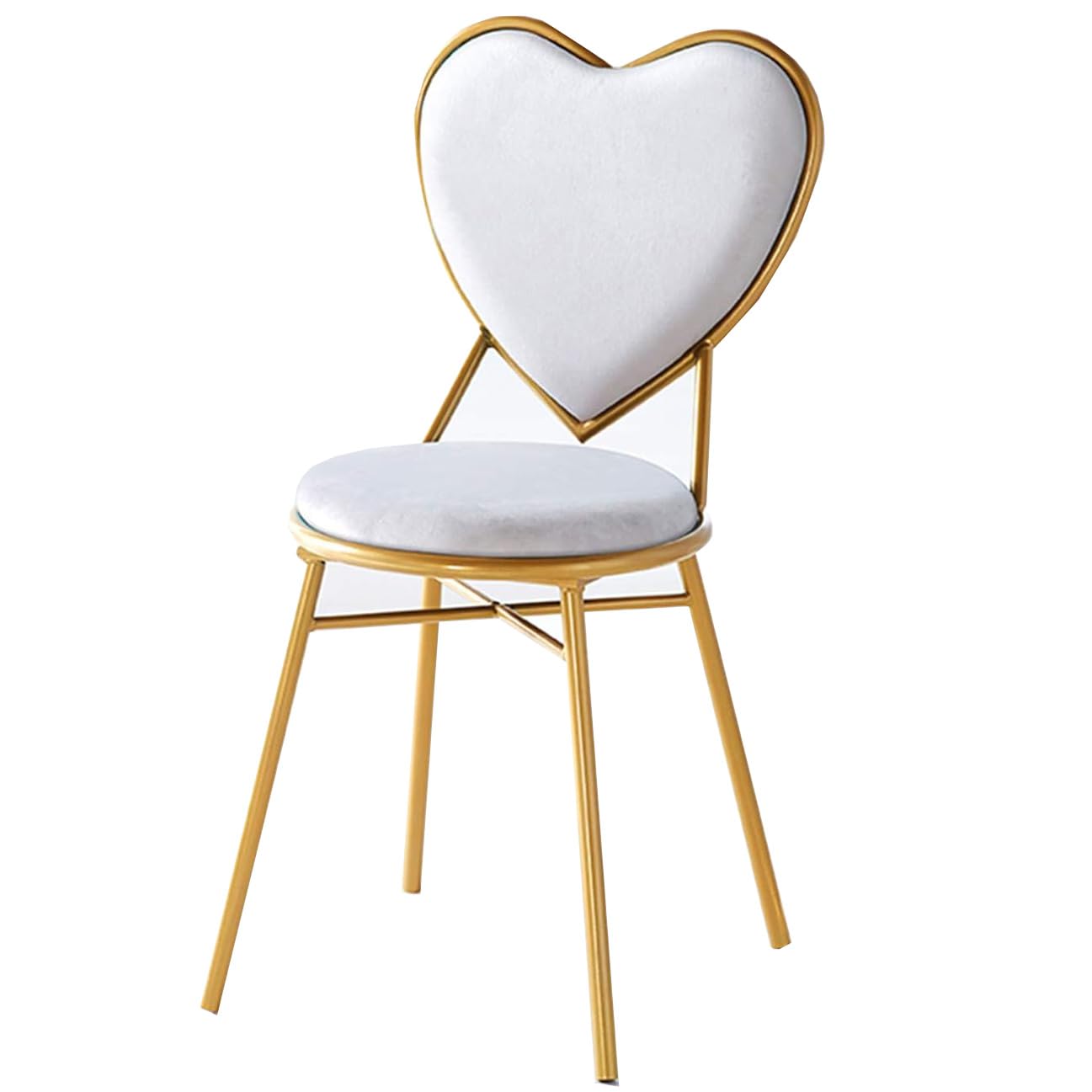 Chaise Cœur en Fer Doré : L'Élégance pour Coiffeuse et Chambre de Fille