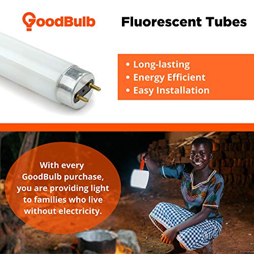 F32T8/865/ECO 32W 48 Inch T8 Fluorescent Light Bulb | 6500K Full Spectrum Medium Bi-Pin Base | 3050 Lumens 86 CRI 24000 Life Hours | Instant/Programmed Start | 25 Pack by GoodBulb