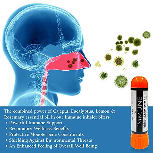 Immune Support & Defense Aromatherapy Nasal Inhaler - Preventative & Immune System Booster For Respiratory Care | Undiluted Organic Essential Oil Wellness Blend For Immunity Support & Prevention #TOP1