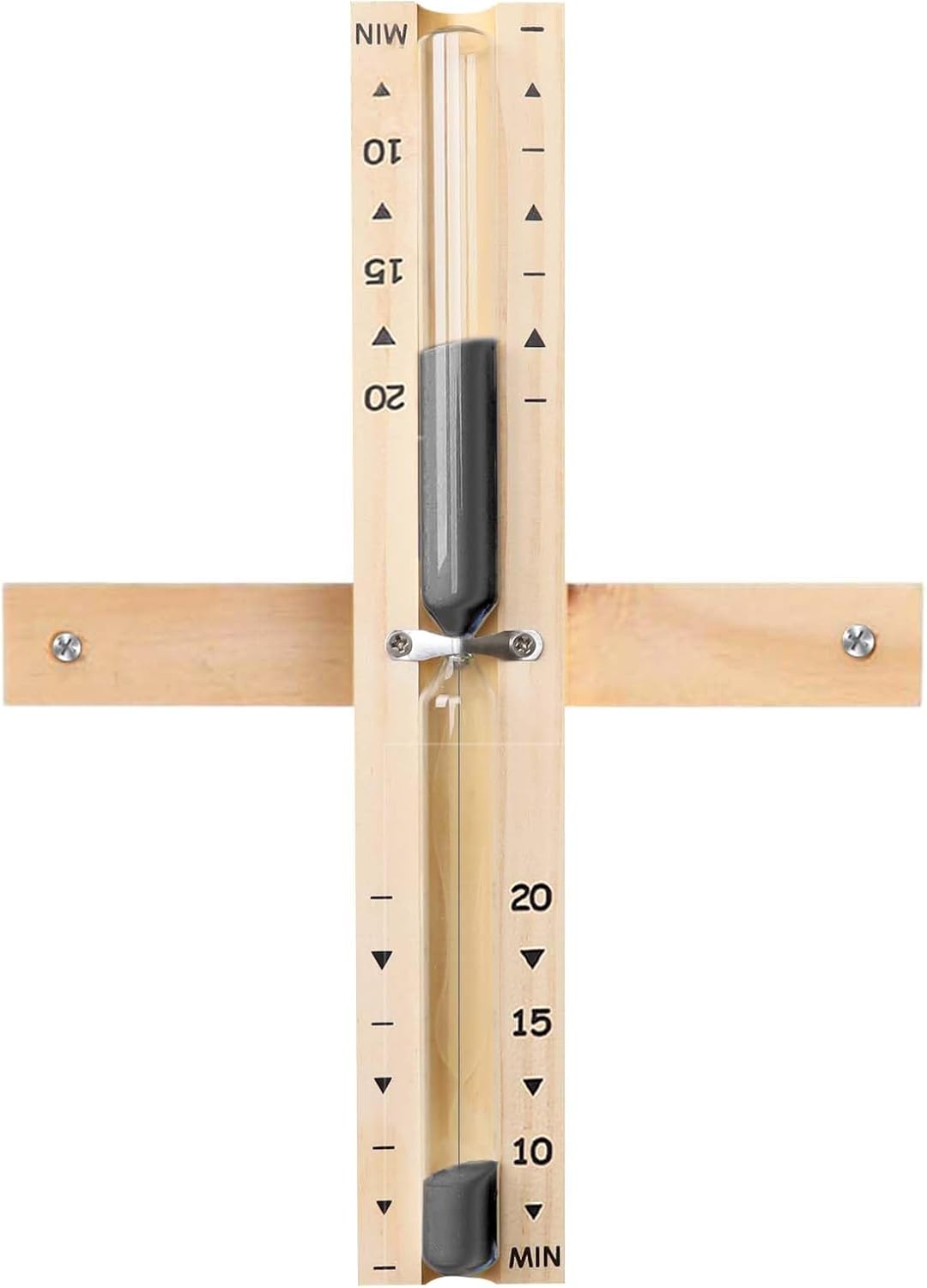 Sauna Sand Timer, 20 Minute Rotating Wooden Sauna Hourglass with Black Sand, Reloj De Arena, Heat Resistant Sand Clock Hour Glass Timer