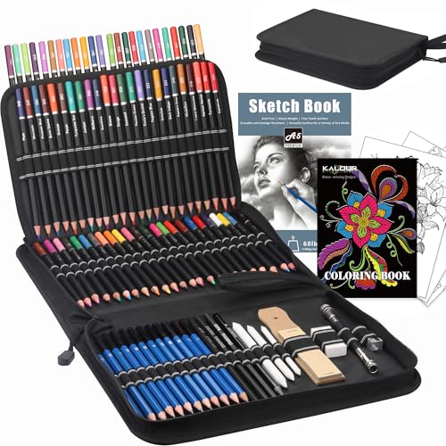 KALOUR 96 Premium Drawing Pencil Set,including 72 Colored pencil and 24 sketch kit, for Drawing,sketching and Coloring Books,Art Supplies for Beginner,Artists and Adults