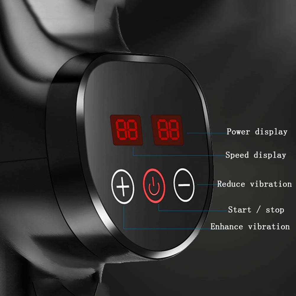 Pistola per Massaggi, Massaggiatore Muscolare Palmare per Tessuti Profondi, Pistola A Fascia Regolabile 2500mAh 20 velocità con 6 Teste di Massaggio, Riduzione Intelligente del Rumore