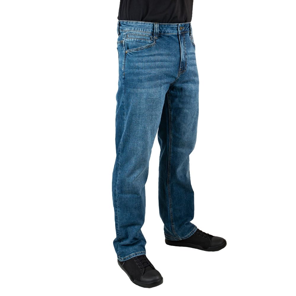 LA Police Gear Mens Terrain Flex Relaxed Fit Tactical Jeans Comfortable Stretch Denim Jean EDC Stretch Waistband Jeans