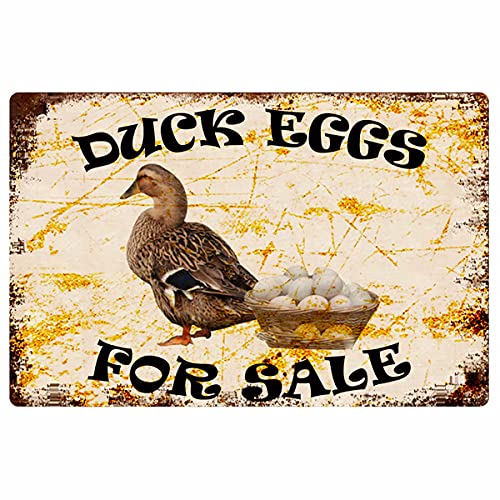Oudrspo Duck Eggs For Sale Tin Sign Vintage Metal Poster Retro Plaque Wall Decor Gift For Men Cave Garage Classroom Garden Library Living Room Cinema 12x16inch