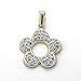 Pendentif 18k 16mm d'or. zircons centre de fleur de marguerite projet [8003]