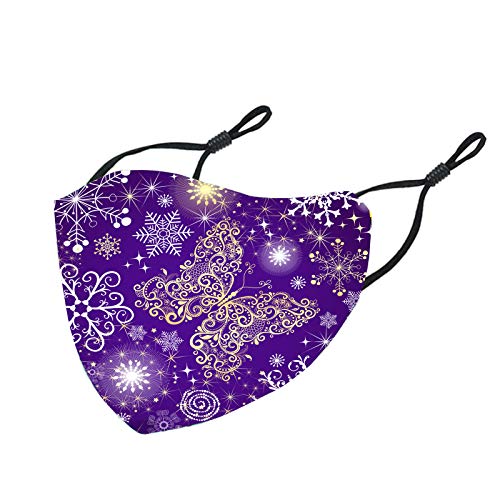 Preisvergleich Produktbild Annly 1PC Bling Gedruckt Gesicht Bandana mit Ohrschlaufen Winddicht Wiederverwendbar Waschbar Einstellbar Ohrringe Gesichtsbedeckung Staubdicht Drucken Gesichtsschal