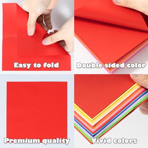 Umikk 20 COLORS ORIGAMI PAPER 1500 1500 Sheets Origami Paper 6X6 Inch Square, 20 Vivid Colors Origami Kit thumb #3