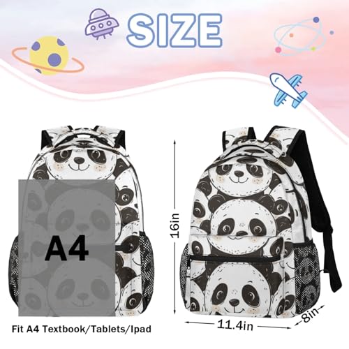 Kids Backpacks for Boys Girls - 16 Inch Panda Schoolbag Lightweight Waterproof Book Bag for Preschool, Kindergarten, Elementary Back to School Children2