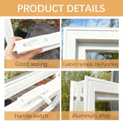 Replacement Sliding Window, White Aluminum Ventilated for Bathroom & Utility Room, 23”x41”, Ideal for Shed & Basement, Sleek Black Design, Easy Installation