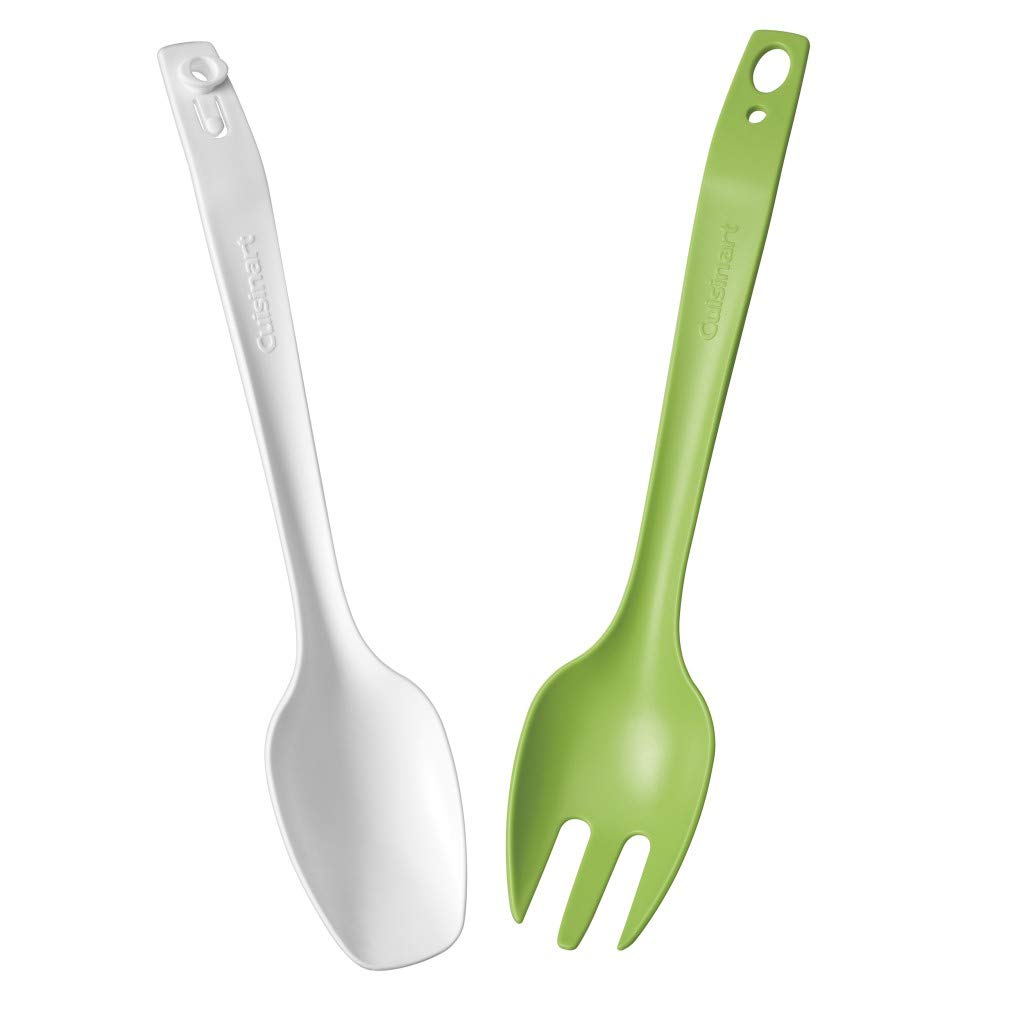 Cuisinart CTG-00-LTG Toss 'N Serve - Pinzas para ensalada, plástico, color verde y blanco