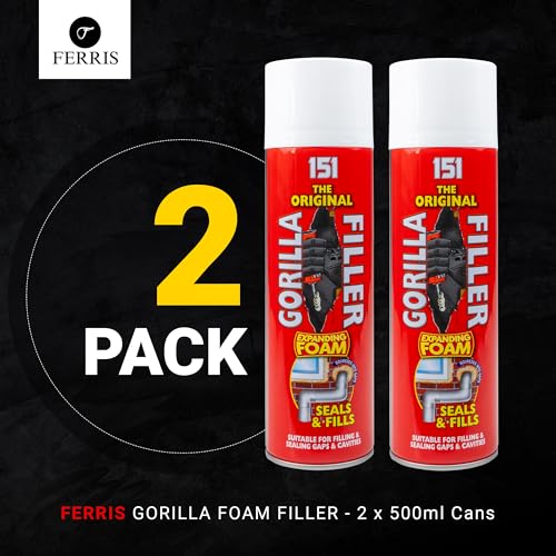 FERRIS | The Original Gorilla Filler [2 x 500ml] Weatherproof Expanding Foam Filler | Securely Seals & Fills, Squeezes into Gaps | Suitable for Filling, Sealing Gaps & Cavities - Image 6
