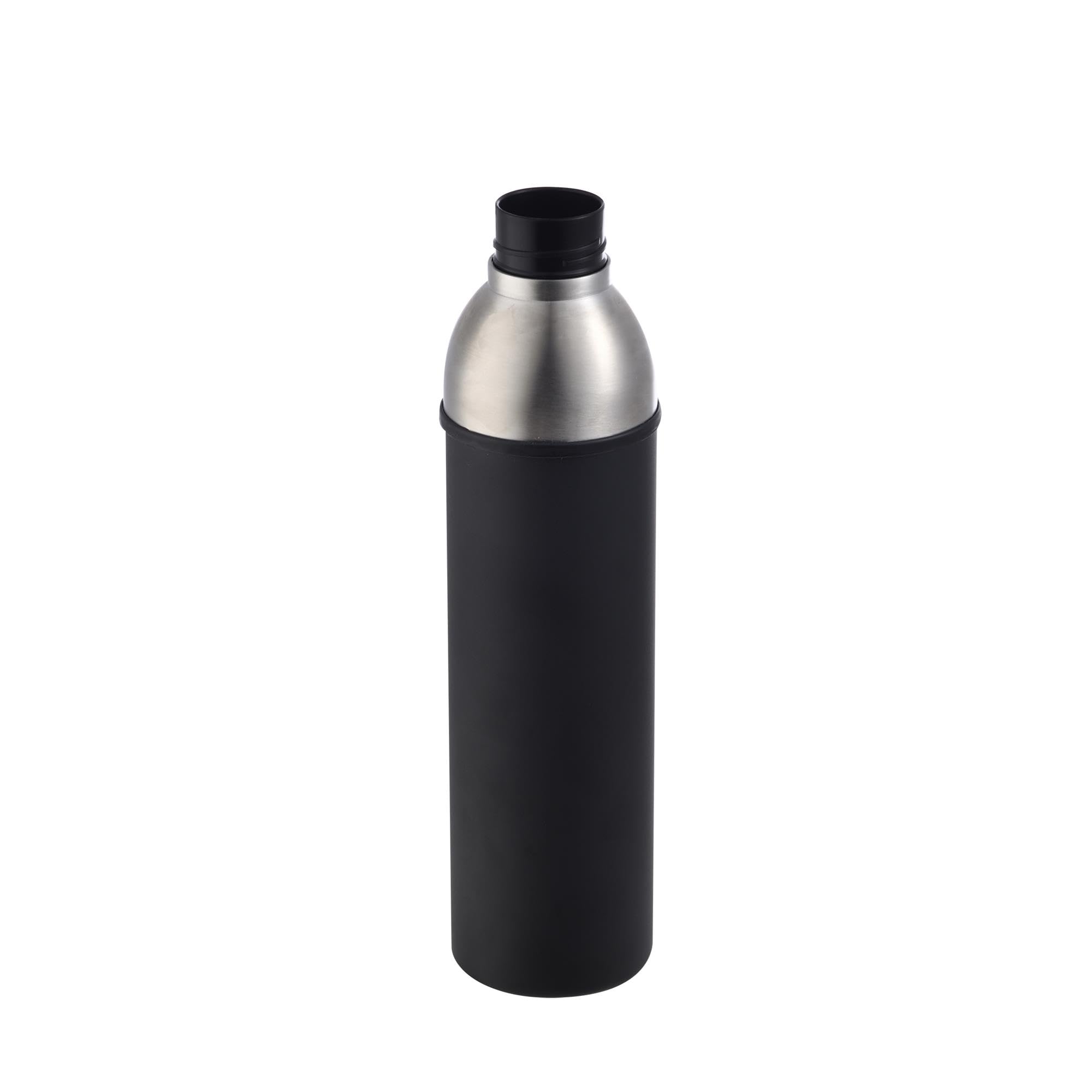 BERGNER GO LOVERS - Botella de Agua 570ML Acero Inoxidable - Tapa de Dos Vías - Óptimo para Bebidas con Hielo o Fruta - Mantiene Temperatura - Diseño Negro (Paquete de 2)