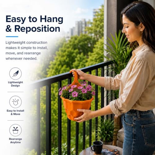 Image of Amazon Brand - Umi Hanging Planter Pots for Railing Pack of 20
