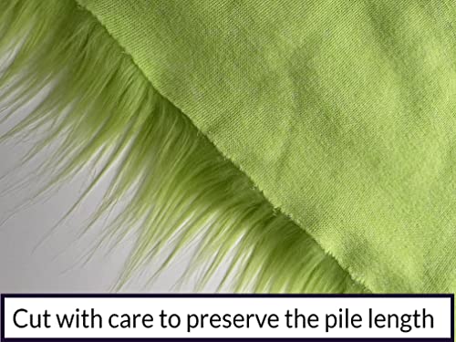 Bianna Creations | Faux Fur Fabric Soft Plush Shaggy Squares | Craft, Sewing, Props, Costumes (Grinch Green, 12x12 inches)