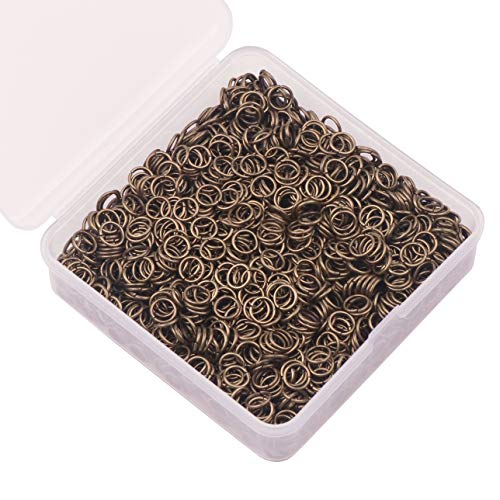 YAKA 1600pcs 7mm Brone Plated Iron Open Jump Rings Connectors