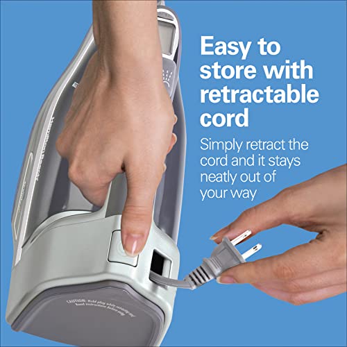 Hamilton Beach Steam Iron & Vertical Steamer for Clothes with Scratch-Resistant Durathon Soleplate, Digital Temperature Control, 8’ Retractable Cord, 3-Way Auto Shutoff, Anti-Drip, 1700 Watts, Silver - Image 5