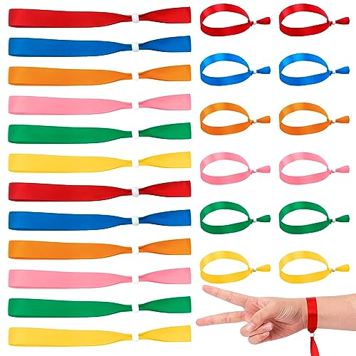 60 Bracelets d'identification, Bracelet d'identification Tissu a Boucle Plastique Réglable, Bracelet d'entrée tissu pour Événement/Festival/Concert,...