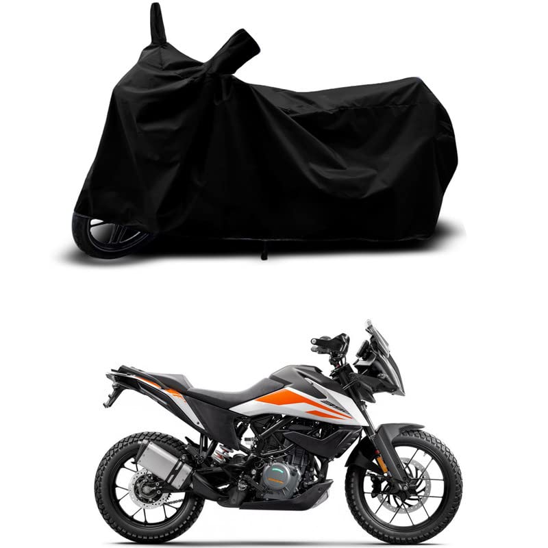 Image of 100% Scratchproof /UV-Rays /Heat Protection /Birds Dropping /Water Resistant /Dust Proof /Waterproof /Full Bike Scooty Two Wheeler Body Cover Compatible for 490 Adventure All Varients[Black]