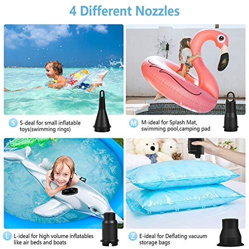 Evteck Pumteck Electric Rechargeable Inflator, Quick-Fill Electric Air Pump for Inflating/Deflating Pool Inflatables, Exercise Ball, Air Mattress, Air Boat - Thumbnail 4