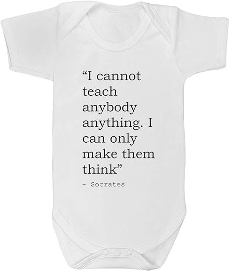 Azeeda Baby,Clothing,Baby Boys 0-24m,Bodysuits & One-Pieces,Bodysuits Azeeda 18-24 Month Philosophy Quote By Socrates Baby Grow/Bodysuit (GR00002679)