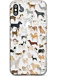 Pintado A Mano Razas De Perros Estuche delgado para iPhone X / XS, for iPhone 10 | Claro Silicona TPU Protector Ligero Ultra Thin Cubrir Patrón Impreso | Linda Adorable Razas Mezcla Animales