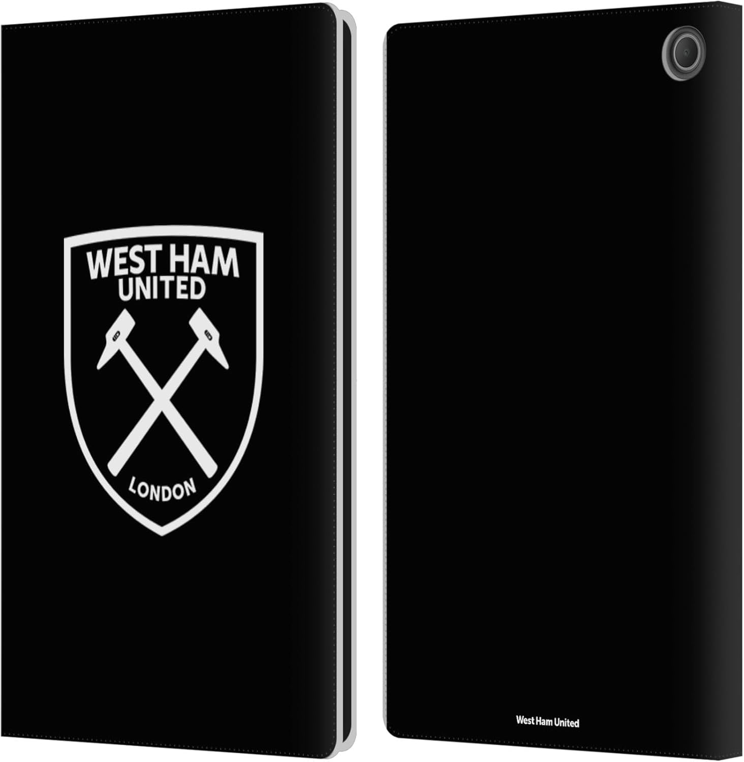 Head Case Designs Officially Licensed West Ham United FC White Logo Crest Leather Wallet Case Compatible with Amazon Fire Max 11 2023