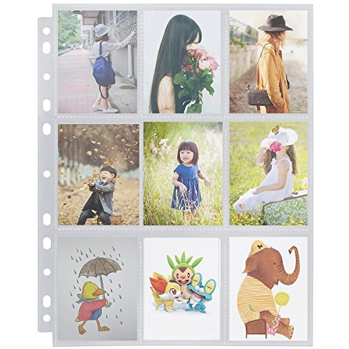 Trading Card Sleeves, 9 Pocket Trading Card Storage Album Pages Fit 2/3/4 Ring Binder Ideal for Baseball and Other Sports Cards (30 Sheets(270 Pockets)) - Thumbnail 3