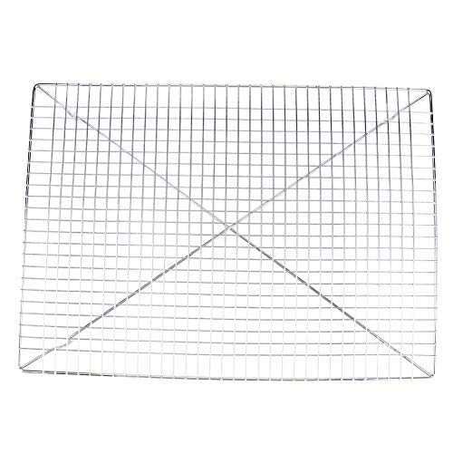 Rejilla antiadherente de acero inoxidable para hornear, enfriar pasteles, pan, galletas, parrilla, apta para horno, apta para lavavajillas, utensilio de cocina de 46 x 33 x 2,8