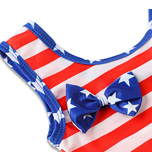 Girls 4th of July Swimsuits One Piece Beach Rash Guard Fourth of July Bathing Suits Toddler Girl Star Striped Swimwear3